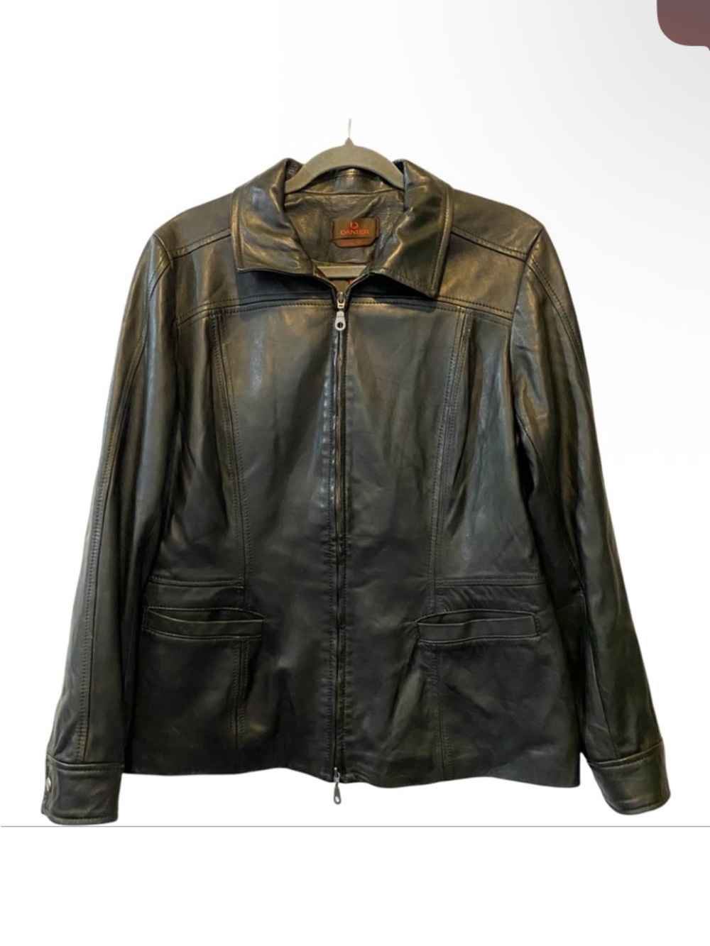 DANIER Women’s Genuine Black Leather Zip-Front Jacket!!!